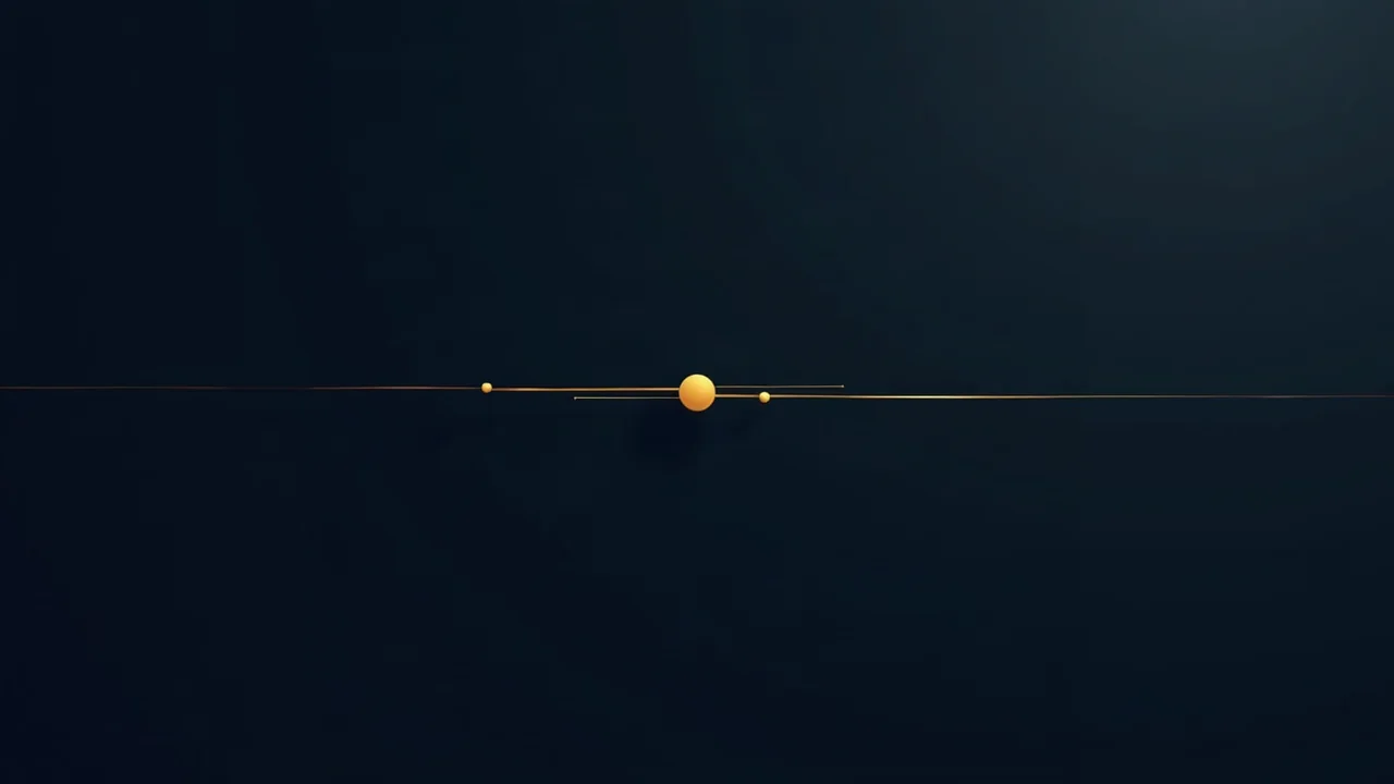 Eine goldene Linie, die sich auf dunklem Grund in drei unterschiedlich starke Pfade teilt