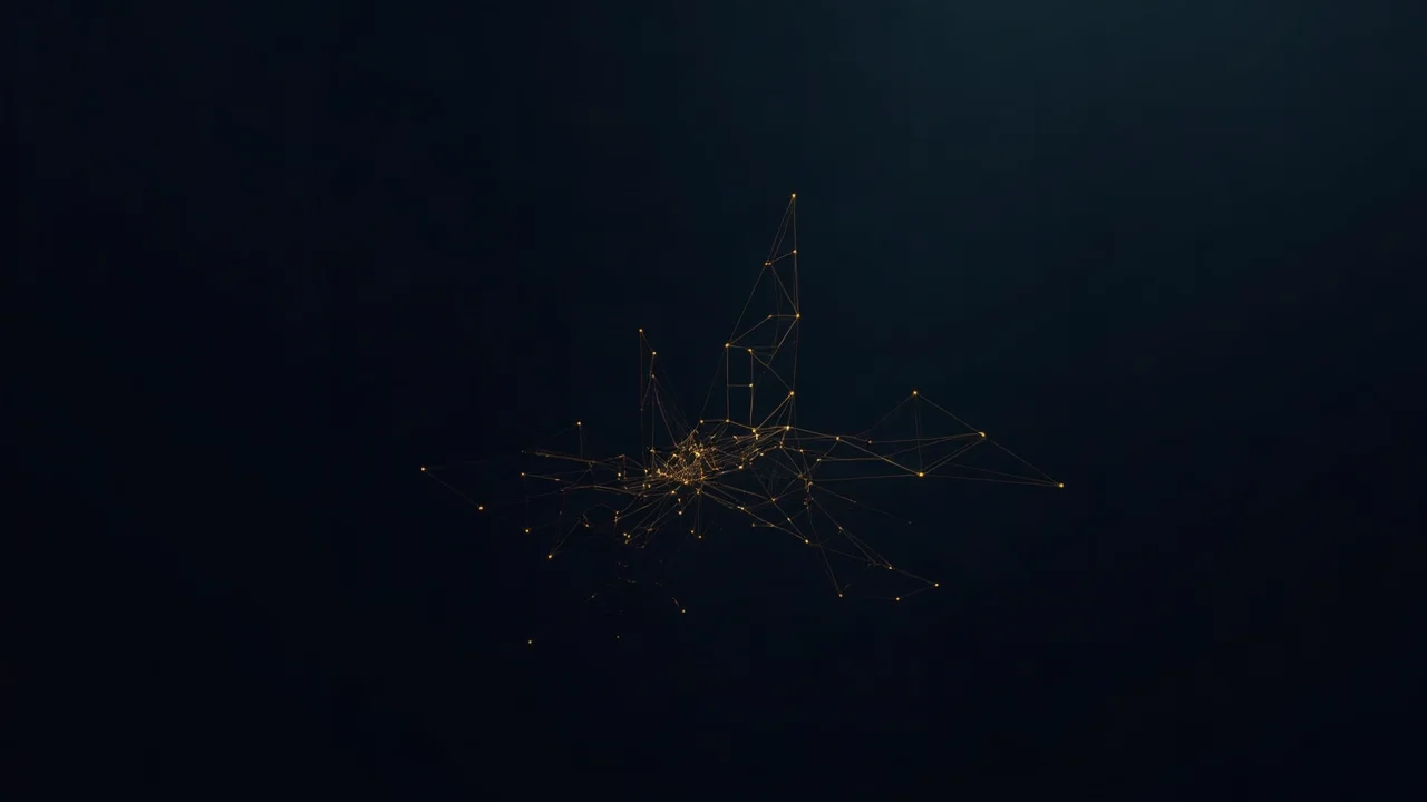Ein feines geometrisches Gitter, das dicht unter einer dunklen Oberfläche liegt