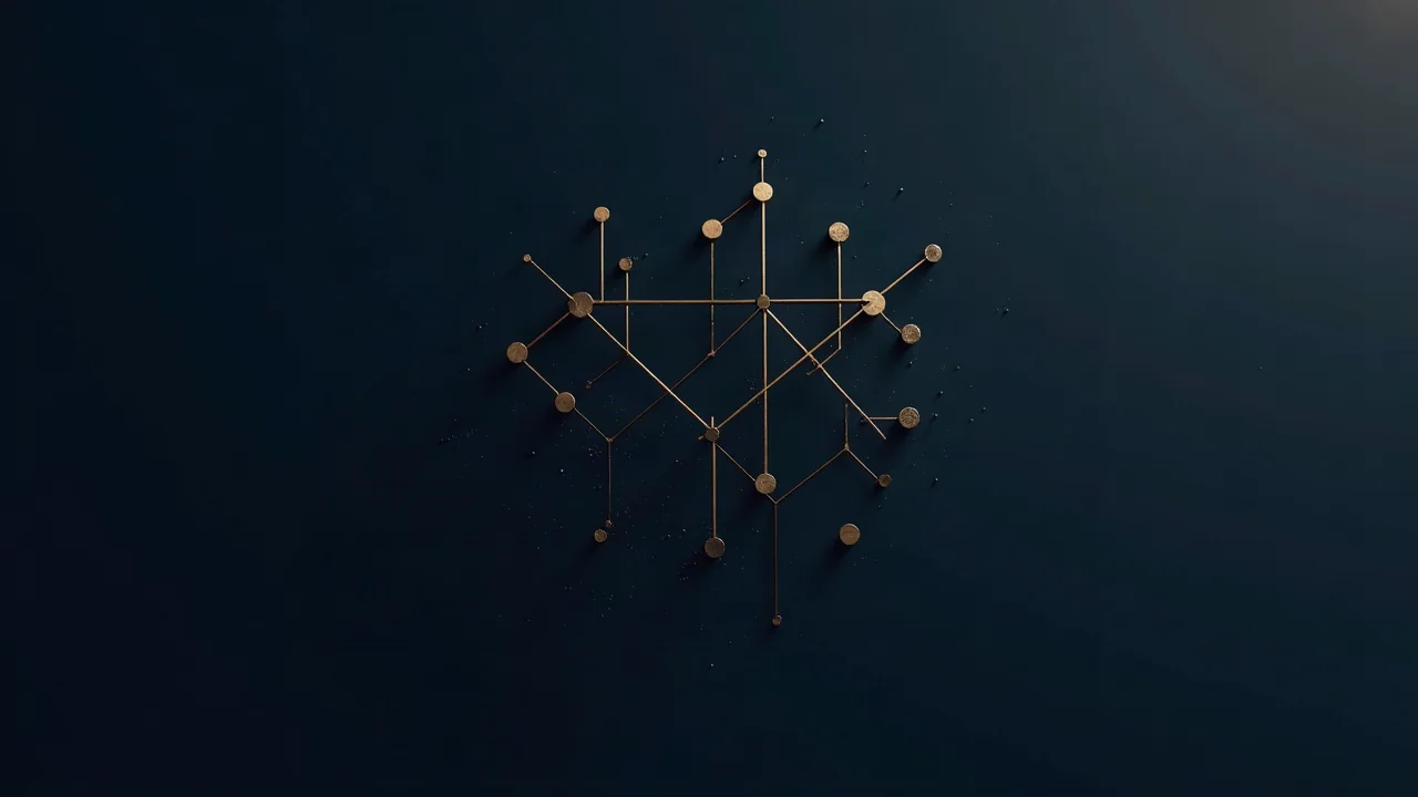 Geometrische Gitterstruktur, aus der sich einzelne Verbindungen geloest haben